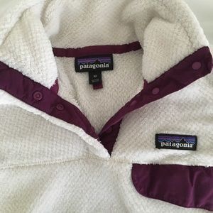Patagonia Re-Tool Snap-T Fleece - Cream/Purple
